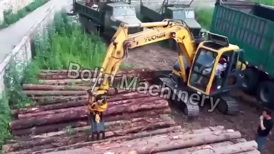 Cat Excavator Rotating Wood Stone Grapple Excavator Rotating Grabber