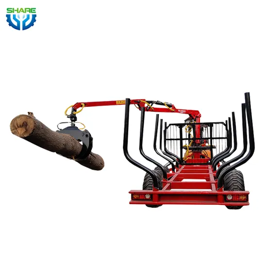 Timber Loading Trailer Wood Log Grabber with Crane Timber Loader 