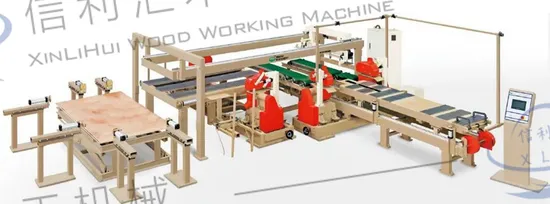 Full Automatic Edge Trimming Saw with PLC Control System for Block Board Production Line Door Panels, Wardrobes, MDF, and Cement Board 